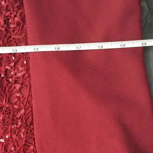 Set Jacket Skirt Maxi Lace sequins Burgund  Evening Formal Sz 14 US Women PLUS - Picture 8 of 10